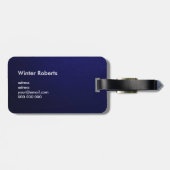 Eleganter personalisierter Marineblau Gepäckanhänger (Rückseite horizontal)