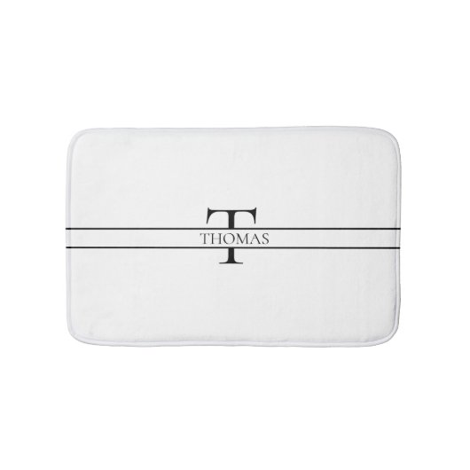 Eleganter Personalisierter Mit Monogramm Individue Badematte (Vorderseite)