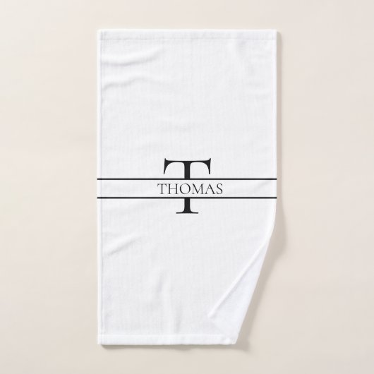 Eleganter Personalisierter Mit Monogramm Individue Badhandtuch Set (Handtuch)