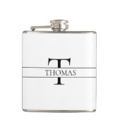Eleganter Personalisierter Mit Monogramm Individue Flachmann (Vorderseite)