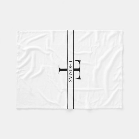 Eleganter Personalisierter Mit Monogramm Individue Fleecedecke (Vorderseite (Horizontal))