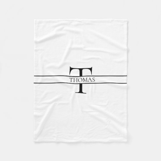 Eleganter Personalisierter Mit Monogramm Individue Fleecedecke (Vorderseite)