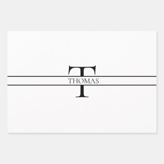 Eleganter Personalisierter Mit Monogramm Individue Geschenkpapier Set (Vorderseite)