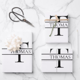 Eleganter Personalisierter Mit Monogramm Individue Geschenkpapier Set