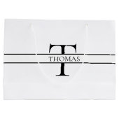 Eleganter Personalisierter Mit Monogramm Individue Große Geschenktüte (Rückseite)