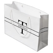 Eleganter Personalisierter Mit Monogramm Individue Große Geschenktüte (Rückseite Schrägansicht)