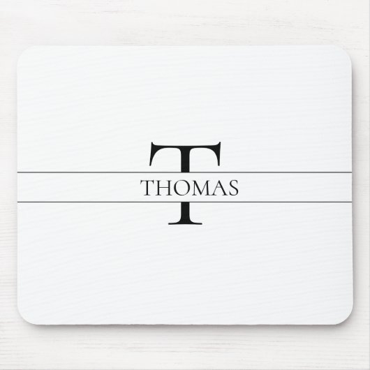 Eleganter Personalisierter Mit Monogramm Individue Mousepad (Vorne)
