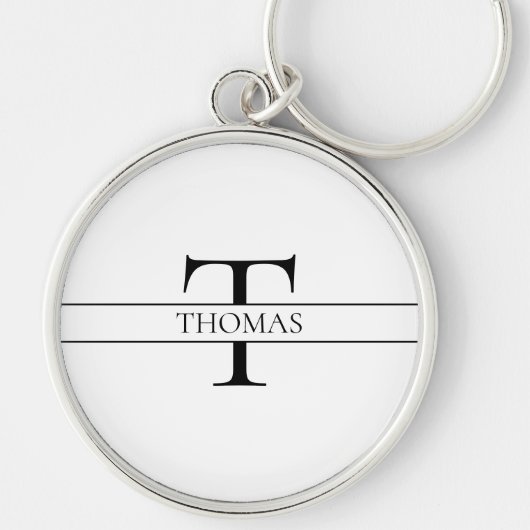 Eleganter Personalisierter Mit Monogramm Individue Schlüsselanhänger (Vorne)