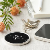 Eleganter Personalisierter Mit Monogramm Individue Schlüsselanhänger (Seite)