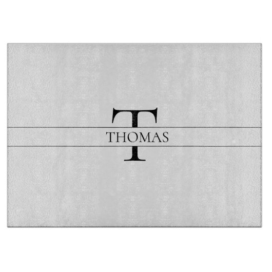 Eleganter Personalisierter Mit Monogramm Individue Schneidebrett (Vorderseite)