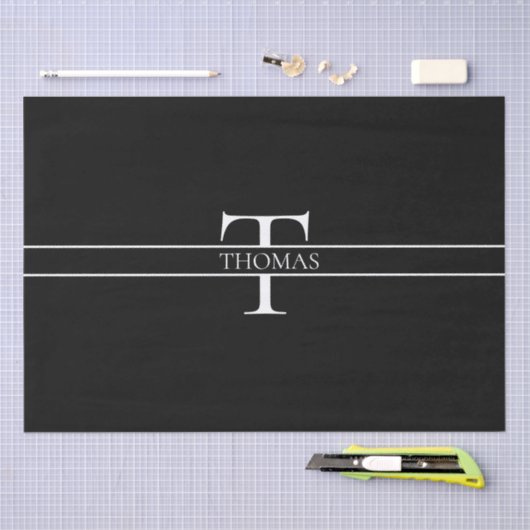 Eleganter Personalisierter Mit Monogramm Individue Seidenpapier (Handwerk)