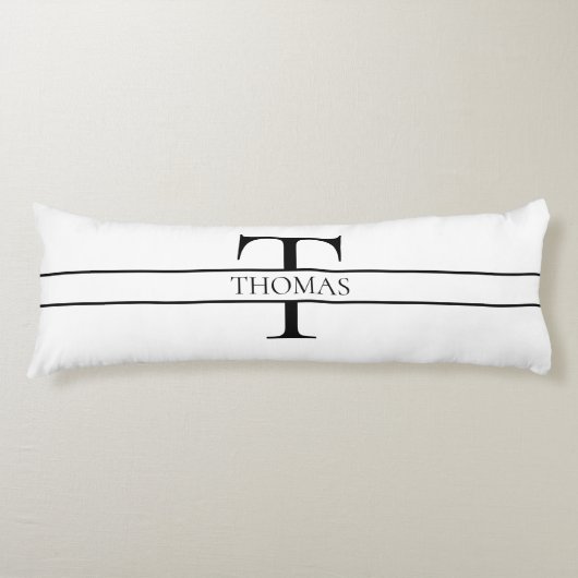 Eleganter Personalisierter Mit Monogramm Individue Seitenschläferkissen (Vorderseite)