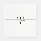 Eleganter Personalisierter Mit Monogramm Individue Serviette (Vorderseite)