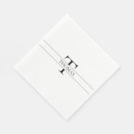 Eleganter Personalisierter Mit Monogramm Individue Serviette (Ecke)