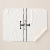 Eleganter Personalisierter Mit Monogramm Individue Sherpadecke (Vorderseite (Horizontal))