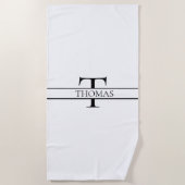 Eleganter Personalisierter Mit Monogramm Individue Strandtuch (Vorderseite)