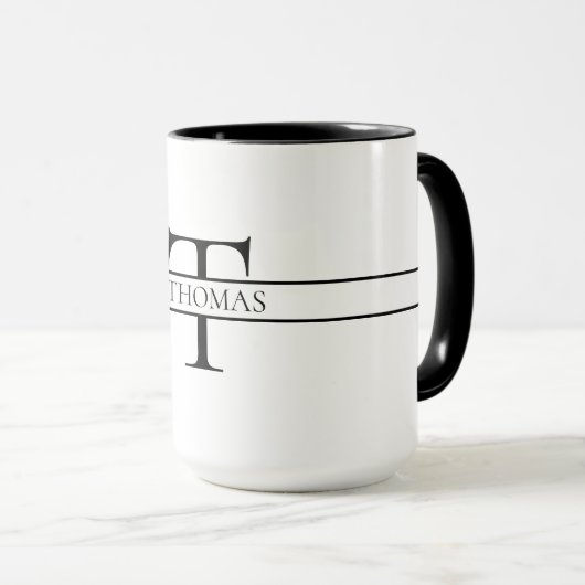 Eleganter Personalisierter Mit Monogramm Individue Tasse (VorderseiteRechts)