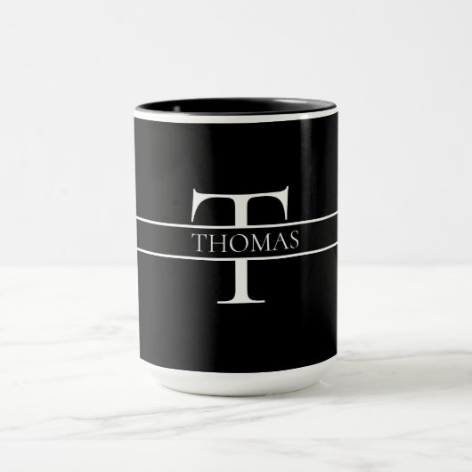 Eleganter Personalisierter Mit Monogramm Individue Tasse (Zentrum)