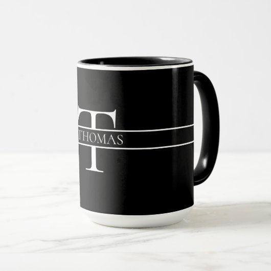 Eleganter Personalisierter Mit Monogramm Individue Tasse (VorderseiteRechts)