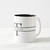 Eleganter Personalisierter Mit Monogramm Individue Zweifarbige Tasse (VorderseiteRechts)