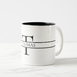 Eleganter Personalisierter Mit Monogramm Individue Zweifarbige Tasse
