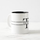 Eleganter Personalisierter Mit Monogramm Individue Zweifarbige Tasse (Vorderseite Links)