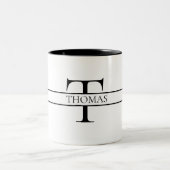 Eleganter Personalisierter Mit Monogramm Individue Zweifarbige Tasse (Mittel)