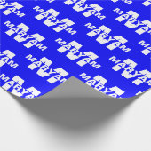 Eleganter Personalisierter Monogram Name Royal Blu Geschenkpapier (Ecke)