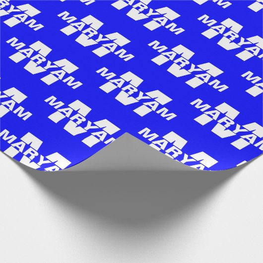 Eleganter Personalisierter Monogram Name Royal Blu Geschenkpapier (Ecke)