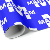 Eleganter Personalisierter Monogram Name Royal Blu Geschenkpapier (Rolleneckpunkt)