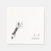 Eleganter Personalisierter Monogram Wedding Cockta Serviette (Vorderseite)