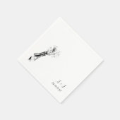 Eleganter Personalisierter Monogram Wedding Cockta Serviette (Ecke)