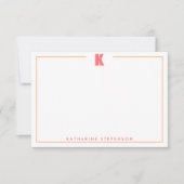 Eleganter personalisierter Monogramm-3D-Buchstabe Mitteilungskarte (Vorderseite)