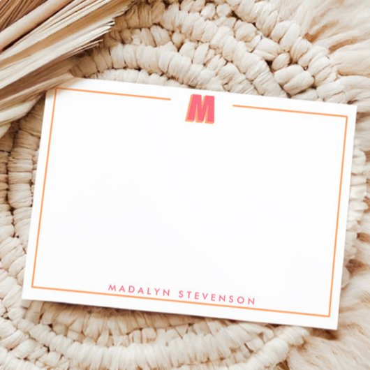 Eleganter personalisierter Monogramm-3D-Buchstabe  Mitteilungskarte