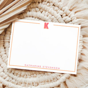 Eleganter personalisierter Monogramm-3D-Buchstabe Mitteilungskarte