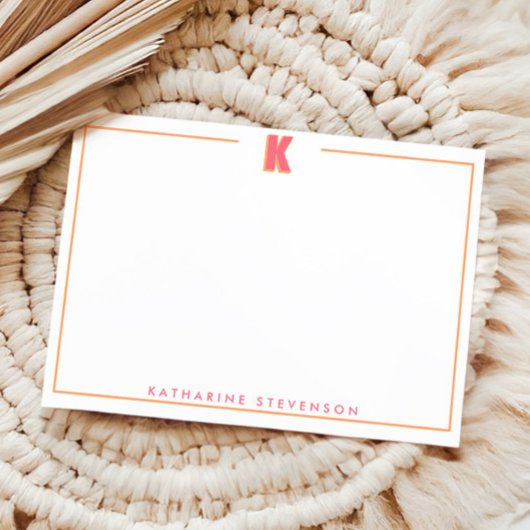 Eleganter personalisierter Monogramm-3D-Buchstabe Mitteilungskarte
