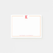 Eleganter personalisierter Monogramm-3D-Buchstabe Post-it Klebezettel (Vorderseite)