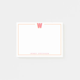 Eleganter personalisierter Monogramm-3D-Buchstabe  Post-it Klebezettel