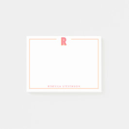 Eleganter personalisierter Monogramm-3D-Buchstabe  Post-it Klebezettel