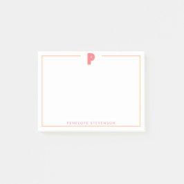 Eleganter personalisierter Monogramm-3D-Buchstabe  Post-it Klebezettel