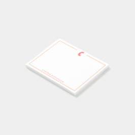 Eleganter personalisierter Monogramm-3D-Buchstabe  Post-it Klebezettel