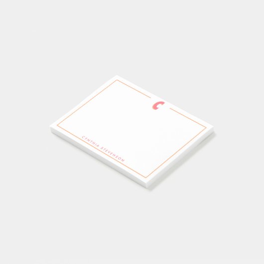 Eleganter personalisierter Monogramm-3D-Buchstabe  Post-it Klebezettel (angewinkelt)