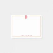 Eleganter personalisierter Monogramm-3D-Buchstabe Post-it Klebezettel (Vorderseite)