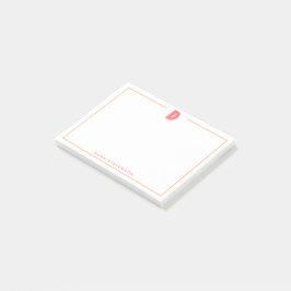 Eleganter personalisierter Monogramm-3D-Buchstabe  Post-it Klebezettel