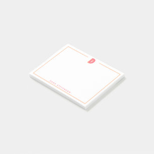 Eleganter personalisierter Monogramm-3D-Buchstabe Post-it Klebezettel