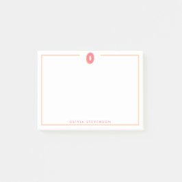 Eleganter personalisierter Monogramm-3D-Buchstabe  Post-it Klebezettel