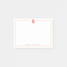 Eleganter personalisierter Monogramm-3D-Buchstabe  Post-it Klebezettel