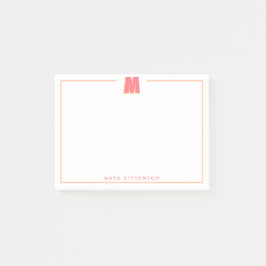 Eleganter personalisierter Monogramm-3D-Buchstabe  Post-it Klebezettel