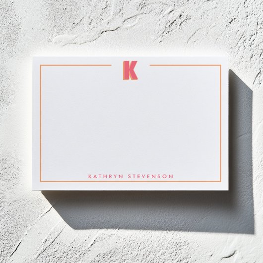 Eleganter personalisierter Monogramm-3D-Buchstabe Post-it Klebezettel