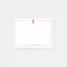 Eleganter personalisierter Monogramm-3D-Buchstabe  Post-it Klebezettel